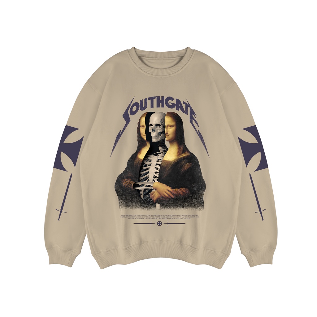 Southgate CN Monalisa Skull - Beige Crewneck