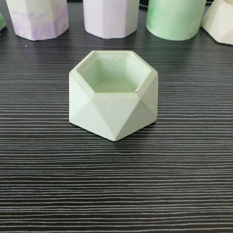 POT SEMEN MINI/CONCERETE HEXAGONAL 3D