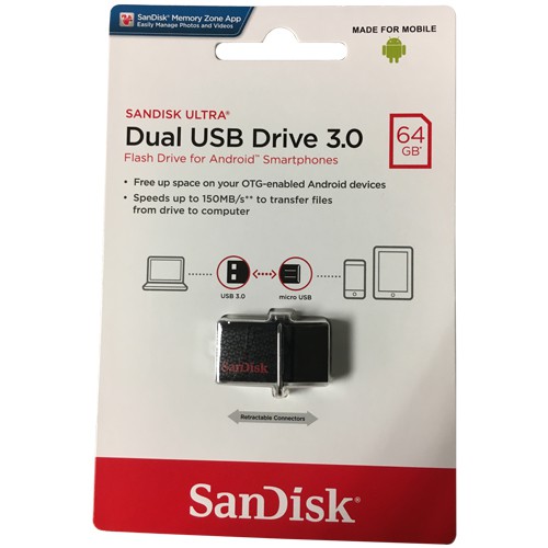 SANDISK OTG FLASHDISK 64GB USB 3.0 / FLASHDISK OTG 64GB USB 3.0