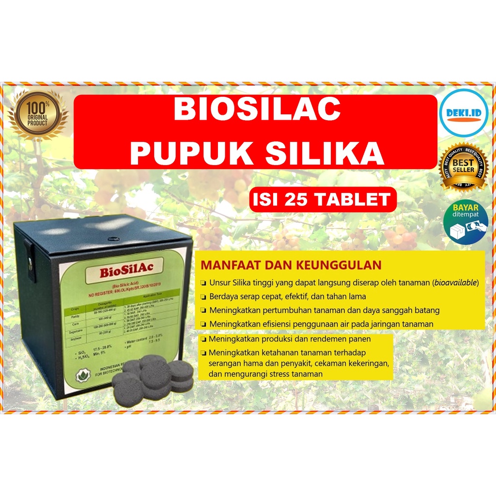 Jual Pupuk Silika Biosilac Tablet Silica Murni Organik Meningkatkan ...