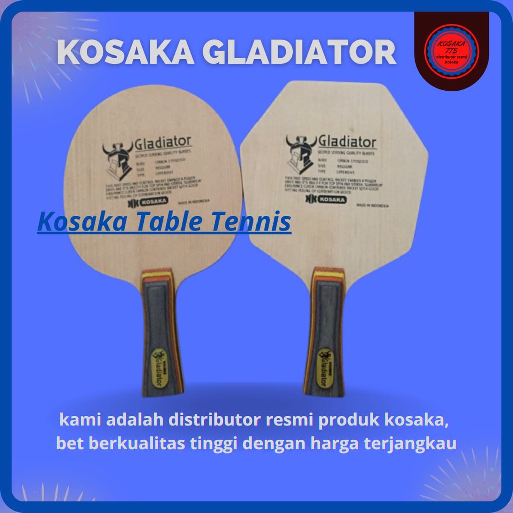 KOSAKA GLADIATOR PREMIUM CYBERSHAPE KAYU BET PINGPONG TENIS MEJA TERLARIS TERMURAH
