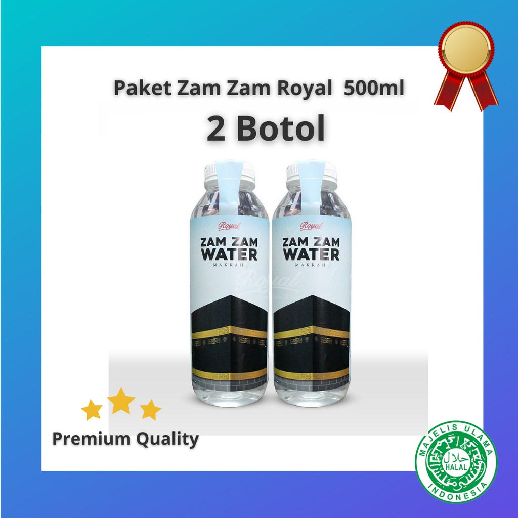 

Paket Air ZamZam Royal 500ml 2 Botol Original Makkah 100% Murni