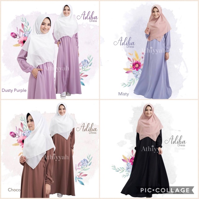Gamis Adiba Dress by Athiyyah. Gamis polos simple elegant