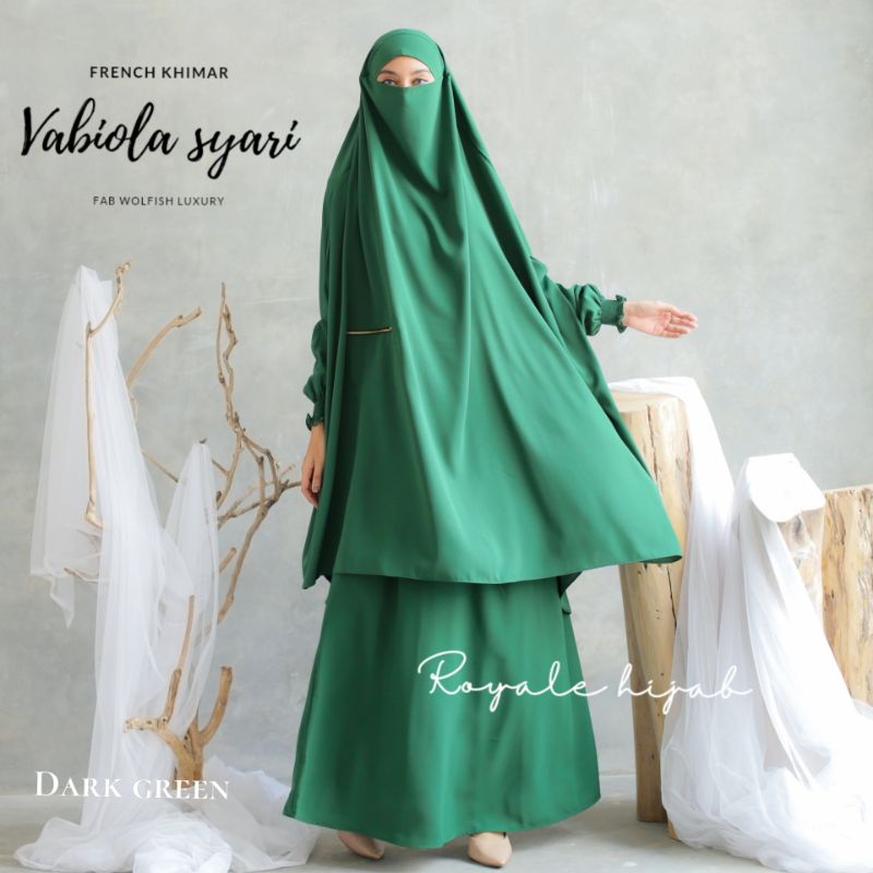 VABIOLA SYARI FRENCH KHIMAR + ROK+CADAR TALI
