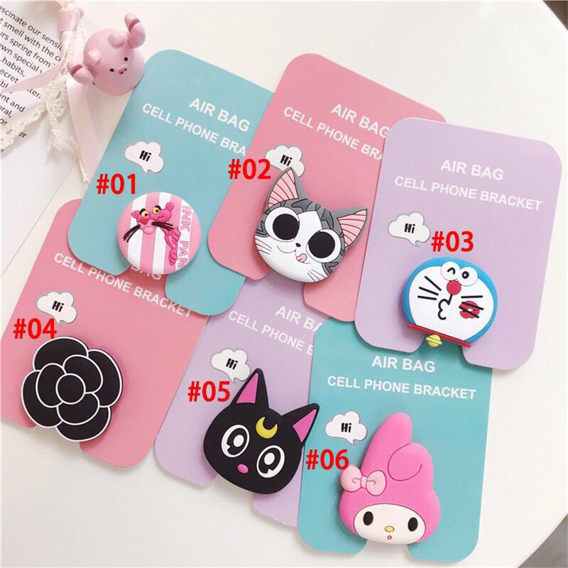 3D Popsocket Cute Doraemon melody luna cat camellia Phone airbag Stand Finger Holder Mobile Stand