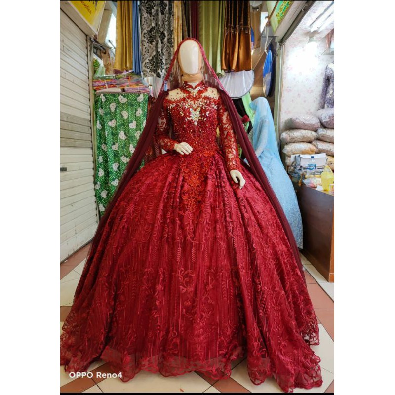 GAUN PENGANTIN BARBIE BEREKOR MODERN//GAUN WEDDING MEWAH//GAUN