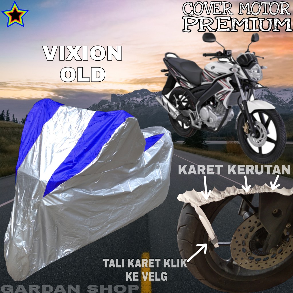 Sarung Motor VIXION OLD Silver BIRU Body Cover Penutup Motor Vixion Old PREMIUM