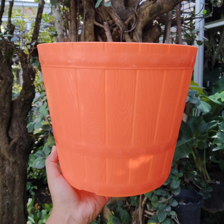 Pot Bunga Alexish 101 Orange 30 / Pot Tanaman Plastik 3Pcs
