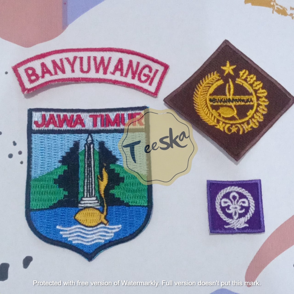 Jual Set Atribut Seragam Pramuka Logo Tunas Kelapa dan Wosm, Logo