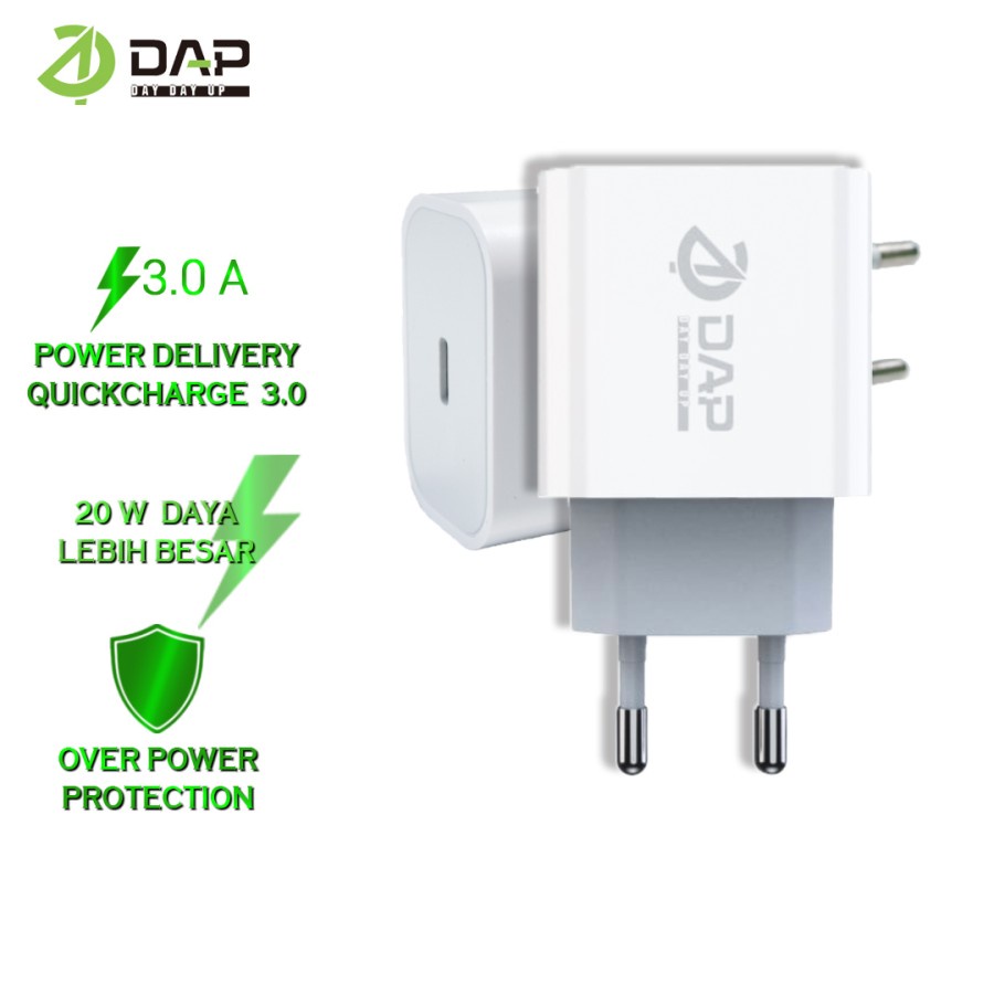 Charger USB C DAP D-AP6 Adaptor Charger Type C Fast Charging 3A 20W