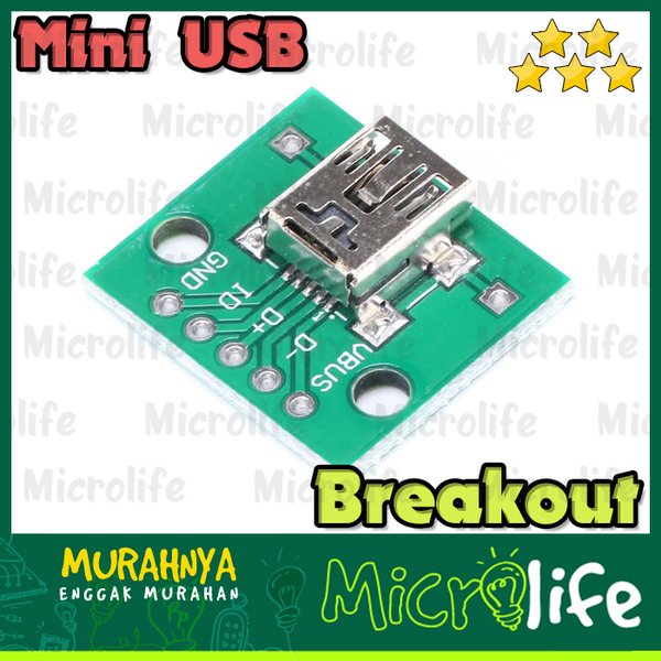 Mini USB Converter Breakout Board to 5 Pin DIP Female