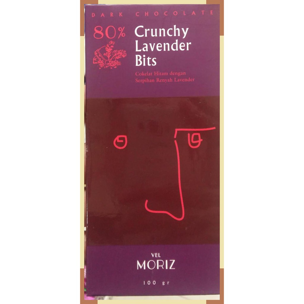 

Vel Moriz | 80% dark chocolate | crunchy lavender bits | 100 gram