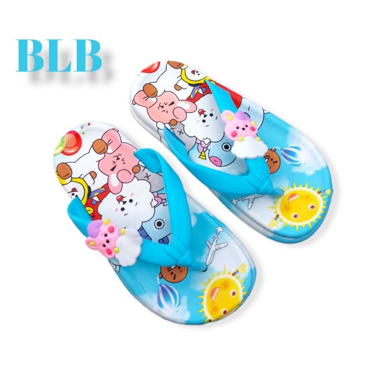 Sandal jepit jelly/karet anak perempuan INPORT BTS/BT12 TerBaru,Sandal karet anak kekinian nyaman gambar terbaru BT12