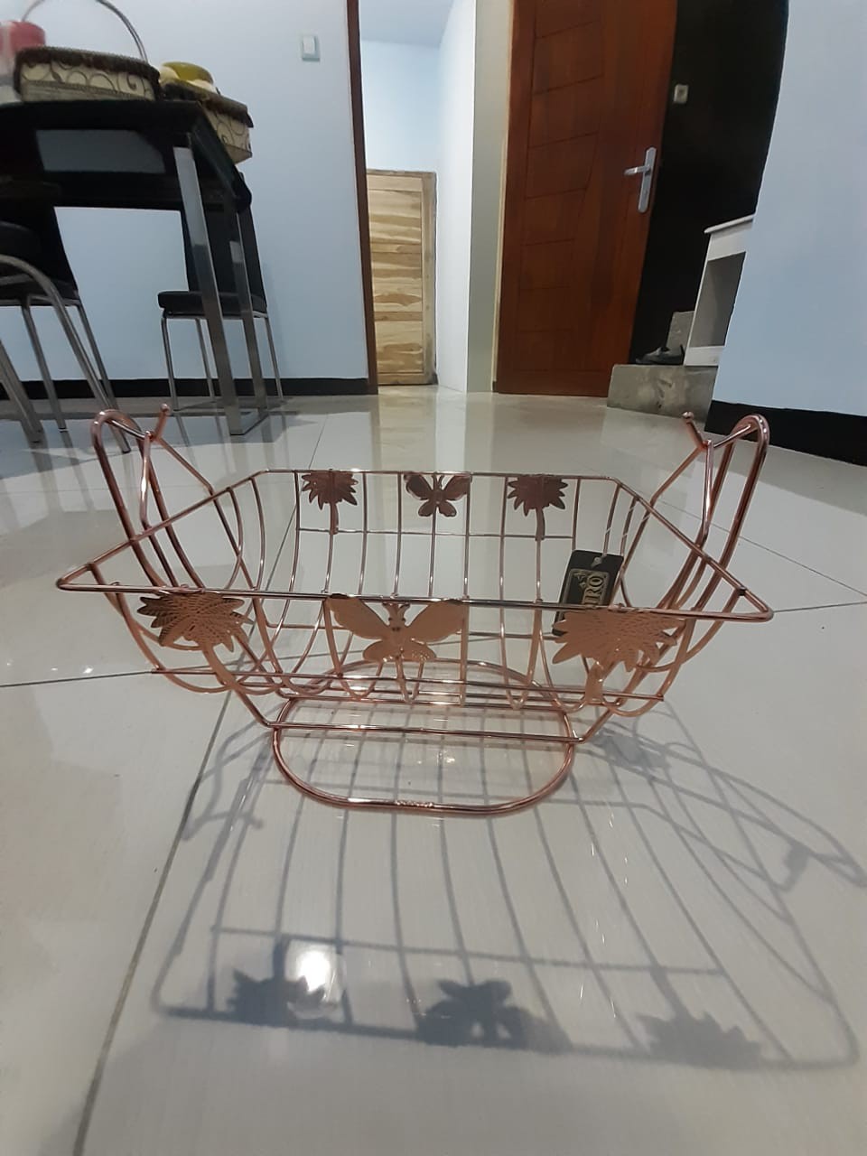 Bistro Ob-11101-rose Oblong Fruit Basket Rose Gold Tempat Buah / Rak Buah