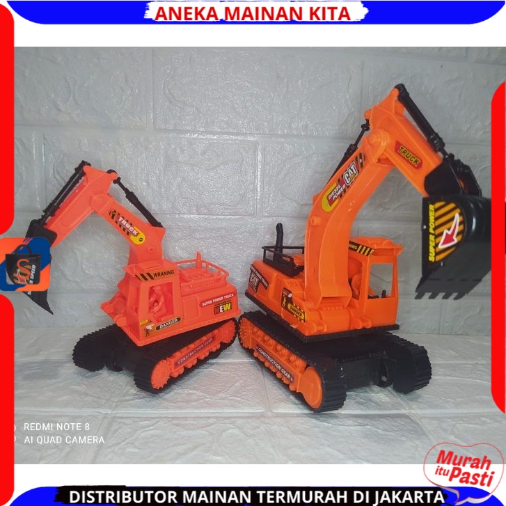 Promo Mainan Anak Laki Laki Mobil Mobilan Truck Truk Beko / Mainan Konstruksi Truck Truk Excavator Plastik