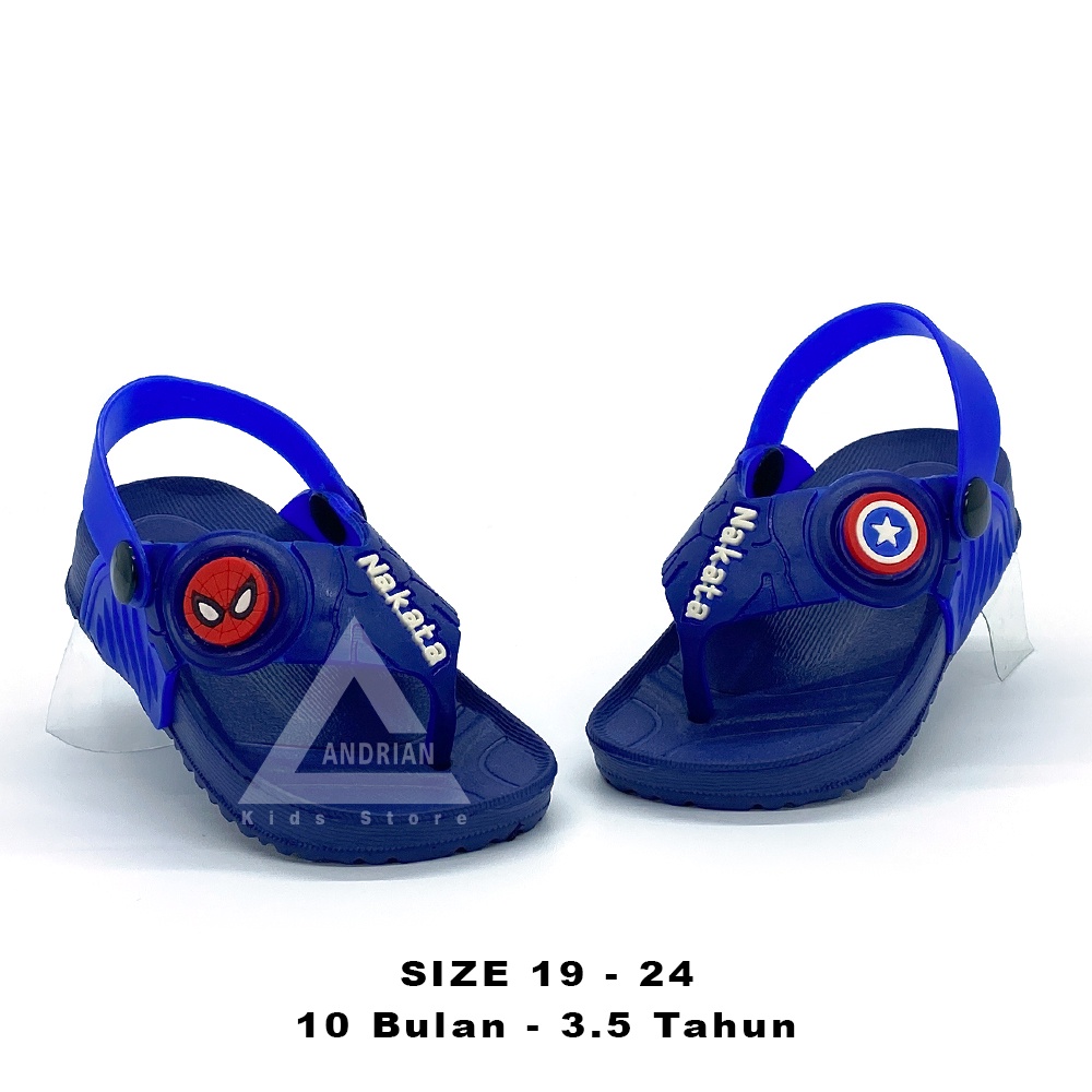 SANDAL ANAK LAKI-LAKI MODEL TERBARU TALI BELAKANG DENGAN MOTIF AVANGERS