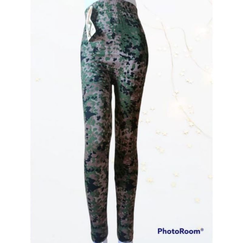 Legging wanita Loreng Army / celana legging wanita ARMY fashion