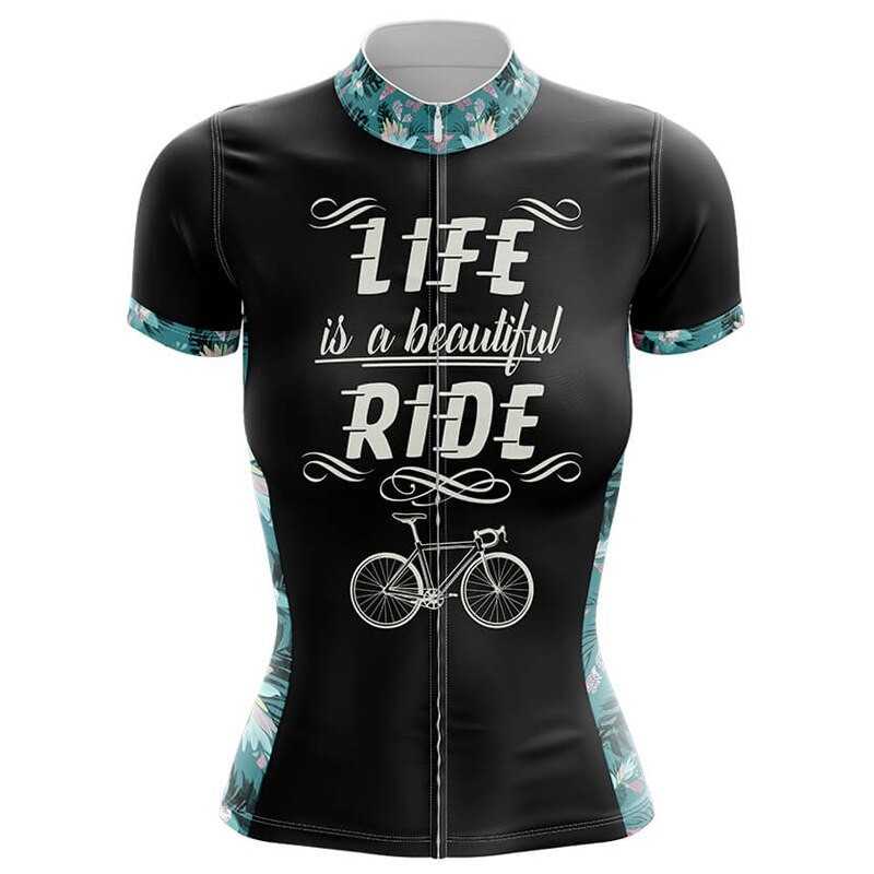 Life is a beautiful ride Jersey baju Sepeda Road bike Wanita