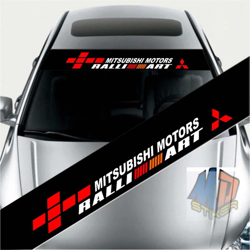 Stiker Cutting Stiker Kaca Mobil Depan Ralliart Mitsubishi Shopee Indonesia