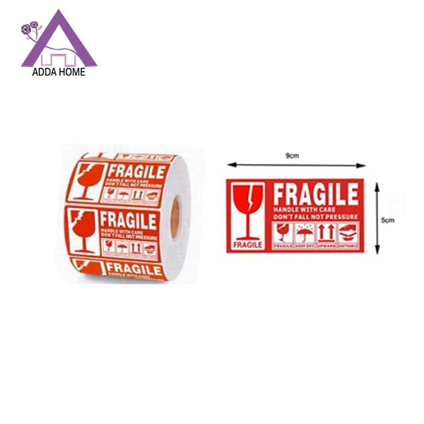 Adda Home - Sticker Fragile 9x5 cm Jangan Dibanting Label Per 1 Roll (1000pcs)