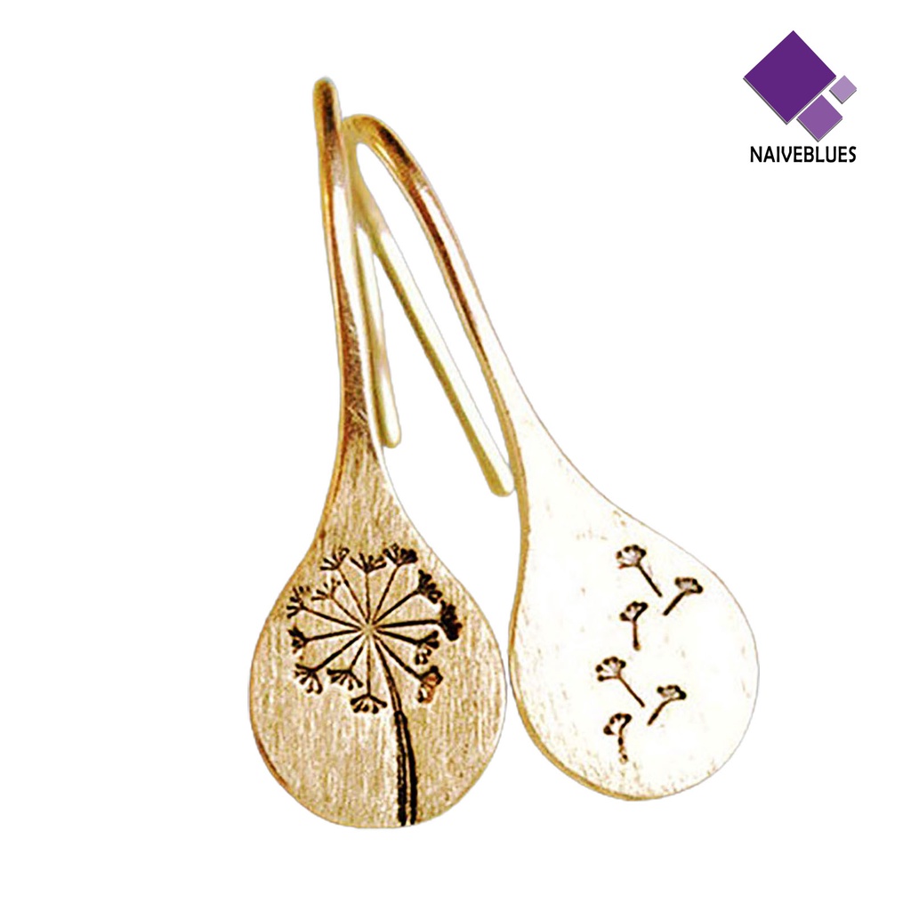 Anting Menjuntai Liontin Dandelion Bahan Stainless Steel Untuk Perhiasan