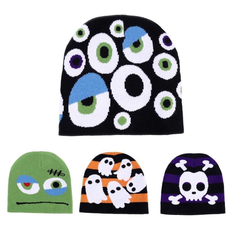 Topi Beanie Rajut Musim Dingin Untuk Dekorasi Halloween