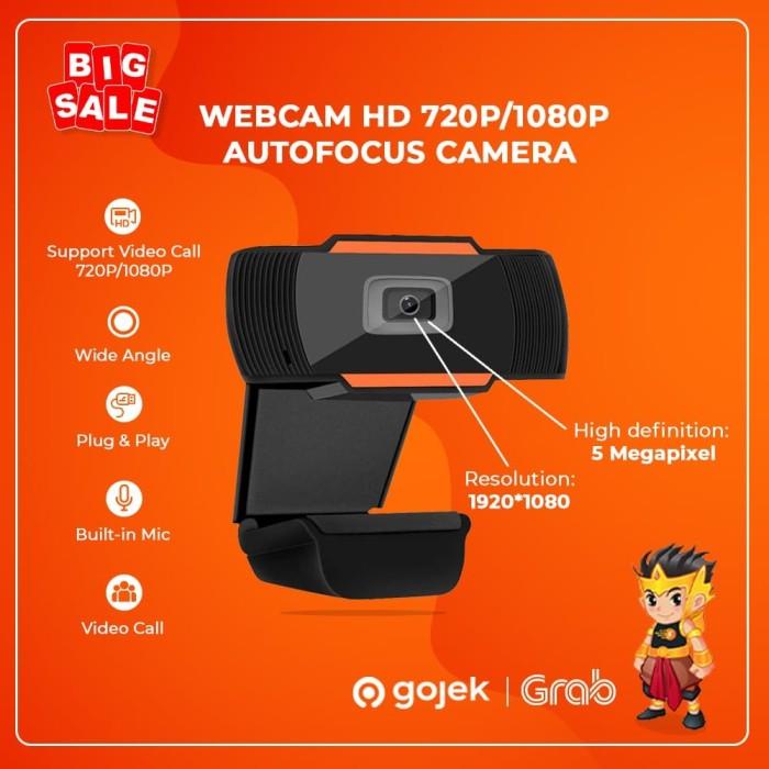 Webcam Hd720 Autofocus Camera Pc Desktop Portable Laptop Build In Mic