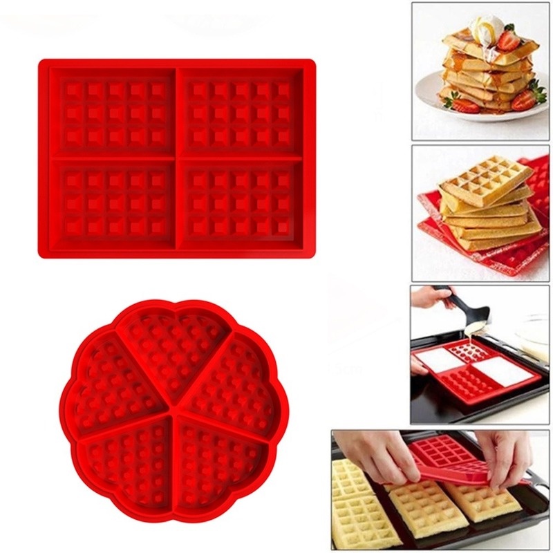 Cetakan Waffle / Muffin Diy Anti Lengket Reusable