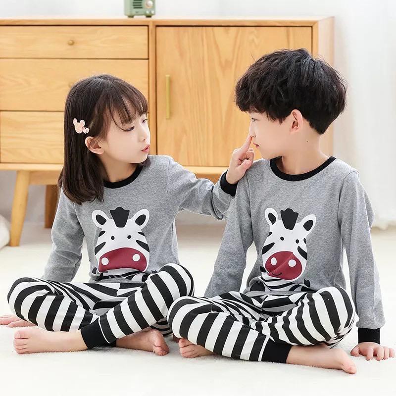 COD-PIYAMA KAOS ZEBRA ANAK SETELAN ANAK BAHAN KAOS 1-5 TAHUN TERBARU SETELAN TERLARIS BAJU ANAK LAKI