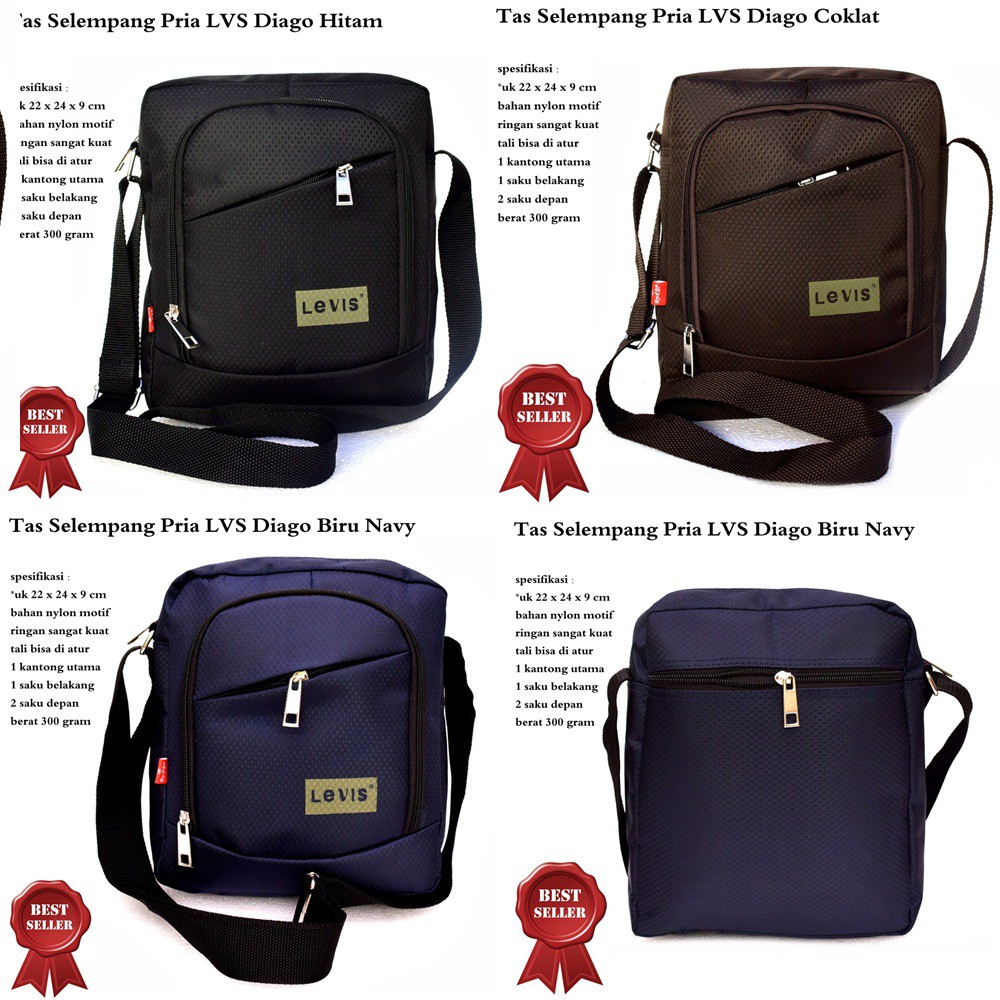 jual tas  selempang  pria jeans lvs kasual best seller biru 