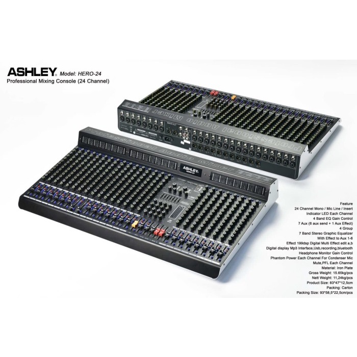 Produk Terbaru Mixer Audio Mixer Ashley Hero24 Hero 24 Usb Bluetoth Soundcard