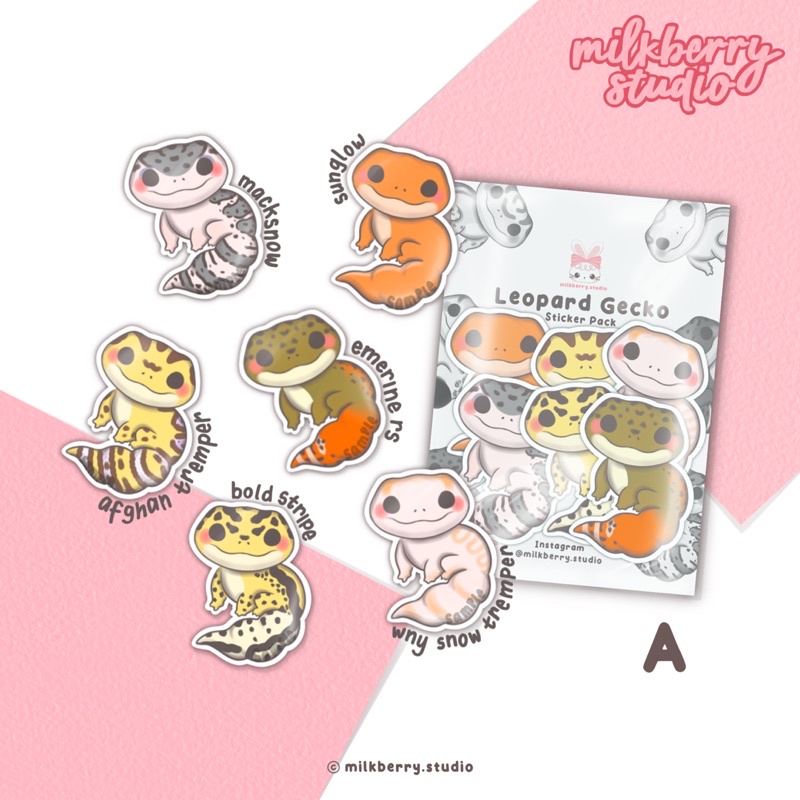 

[milkberry studio] Leopard Gecko Sticker Pack Cute Deco Sticker