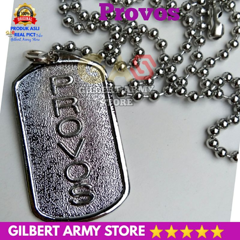 GILBERT ARMY STORE Grosir Kalung Provos Terbaru titanium cor anti karat MIiliter Neclace assesoris Kalung Pria Dog Tag