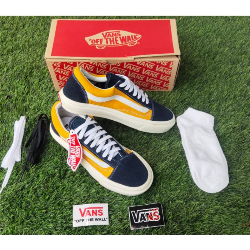 SEPATU PRIA VANSS OLDSKOOL NAVY YELLOW OG WAFLE DT BNIB MADE IN CHINA PREMIUM IMPORT SEPATU WANITA SEPATU SNEAKERS