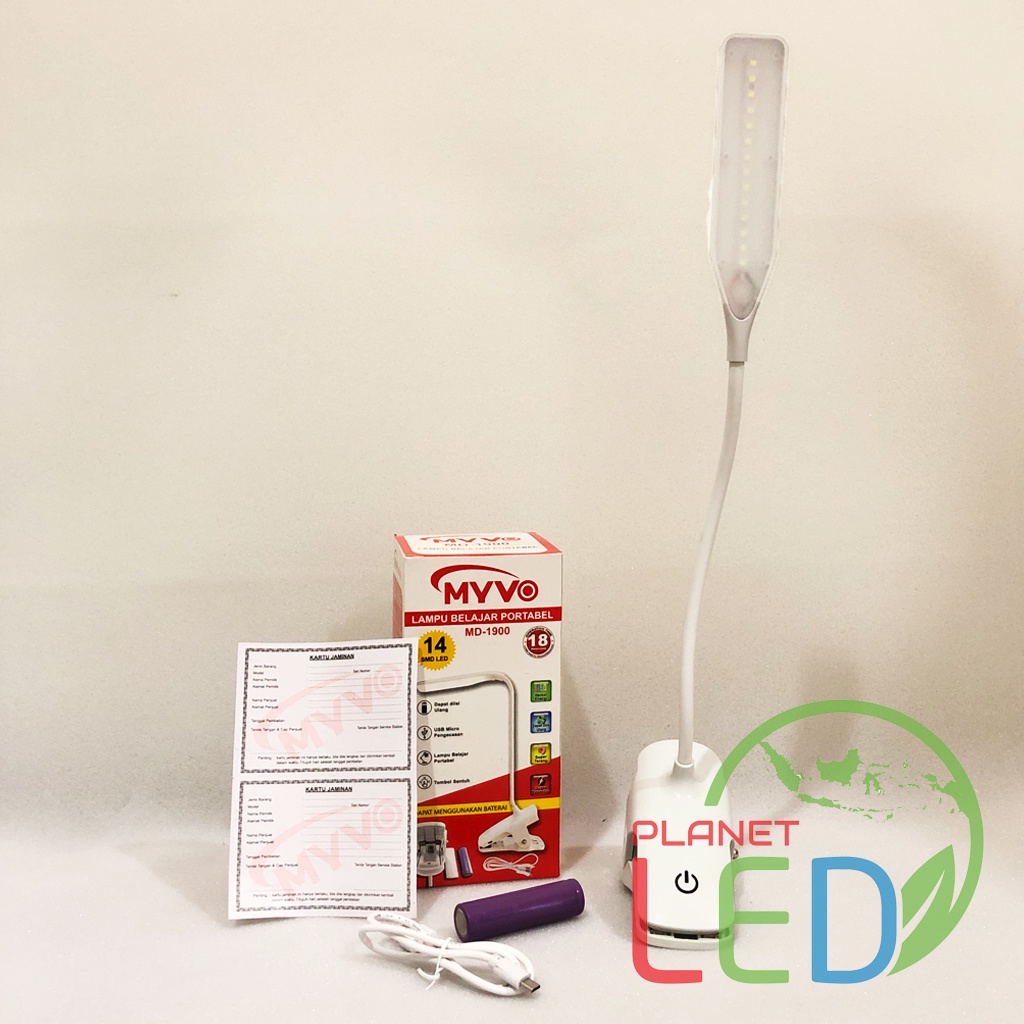 MYVO LAMPU BELAJAR JEPIT MEJA SENTUH DAN USAP TERMURAH UNIK LUCU WARNA WARNI MD-1900 DESK LAMP RECHARGEABLE TOUCH PLANET LED-1