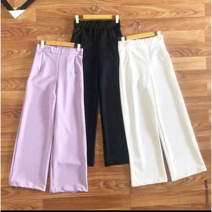 kulot scuba tebal / lilac / hitam / putih / COD/KULOT MURAH
