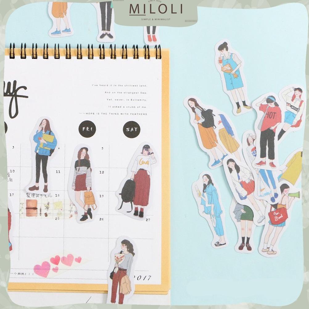 

[(BAYAR DITEMPAT) [MILOLI] 40 Pcs CHARACTER Deco Sticker Planner DIY Scrapbook - B0012