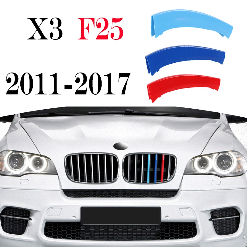 3pcs Klip Strip Trim Grille Mobil Balap Bahan ABS Untuk BMW X3 E83 03-06 07-10 F25 11-17 G01 18-21 X4 F26 G02