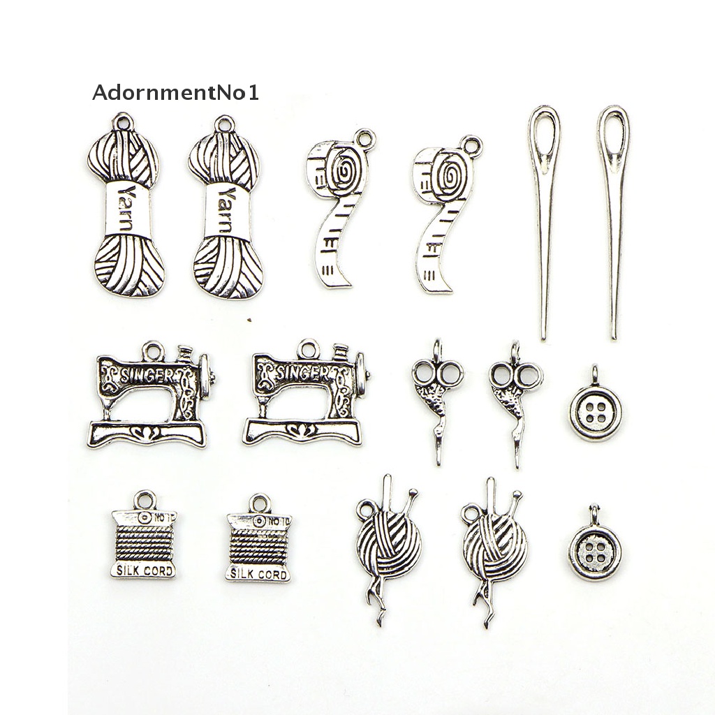 (AdornmentNo1) 16pcs / Set Liontin Silver Tibet Bentuk Campur Untuk DIY Perhiasan