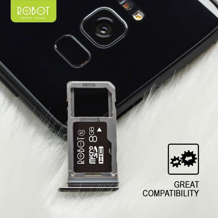 (NEW) ROBOT 8GB Memory Card Micro SD Class 10 Speed with Package (BY 88ACC)