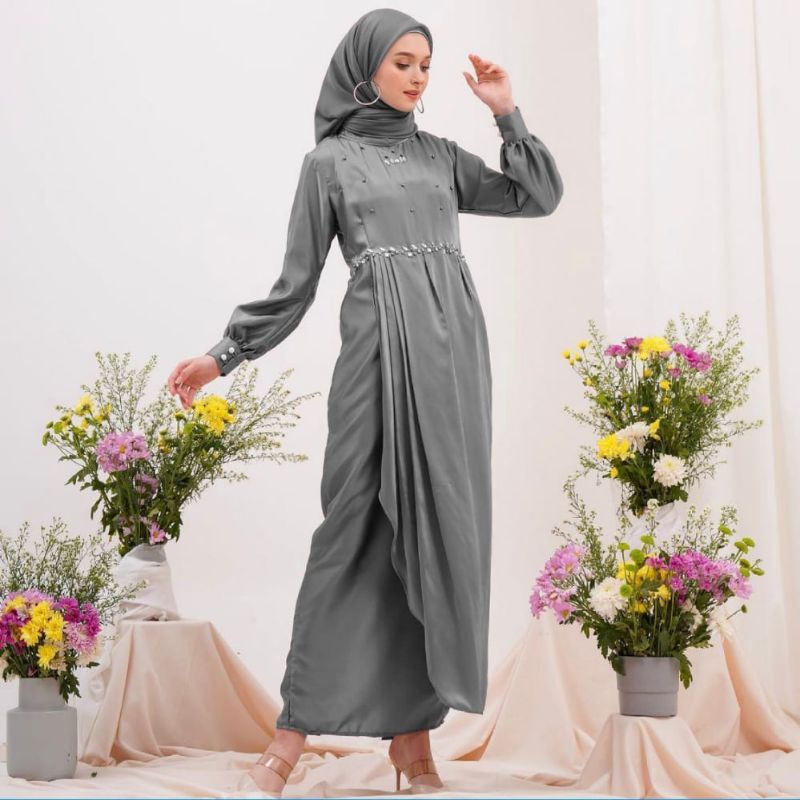 Baju Gamis Brukat Tile Remaja Dewasa Seragam Pesta Wanita Muslim baju pesta murah/ baju kondangan te