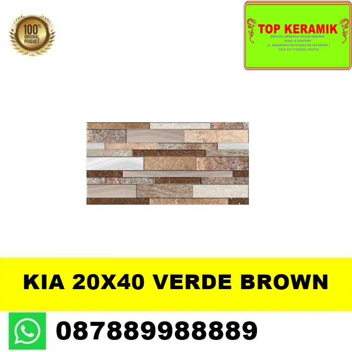 Keramik Dinding Kia 20x40 Verde Brown