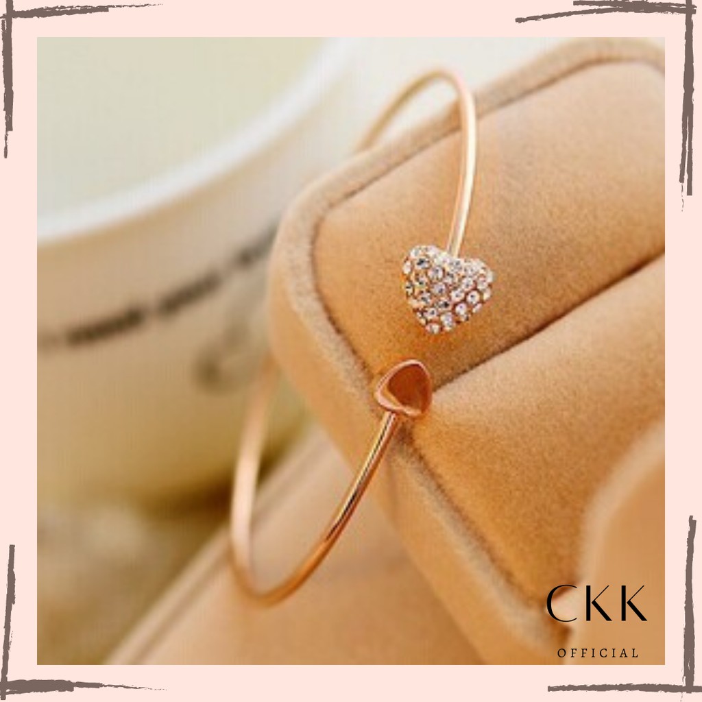 ➰CKK➰ Gelang Open Cuff Motif Love FA93 Model Bangle Korea Murah