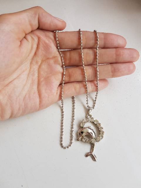 Gosend Kalung Dolphine original Hongkong Silver Necklace