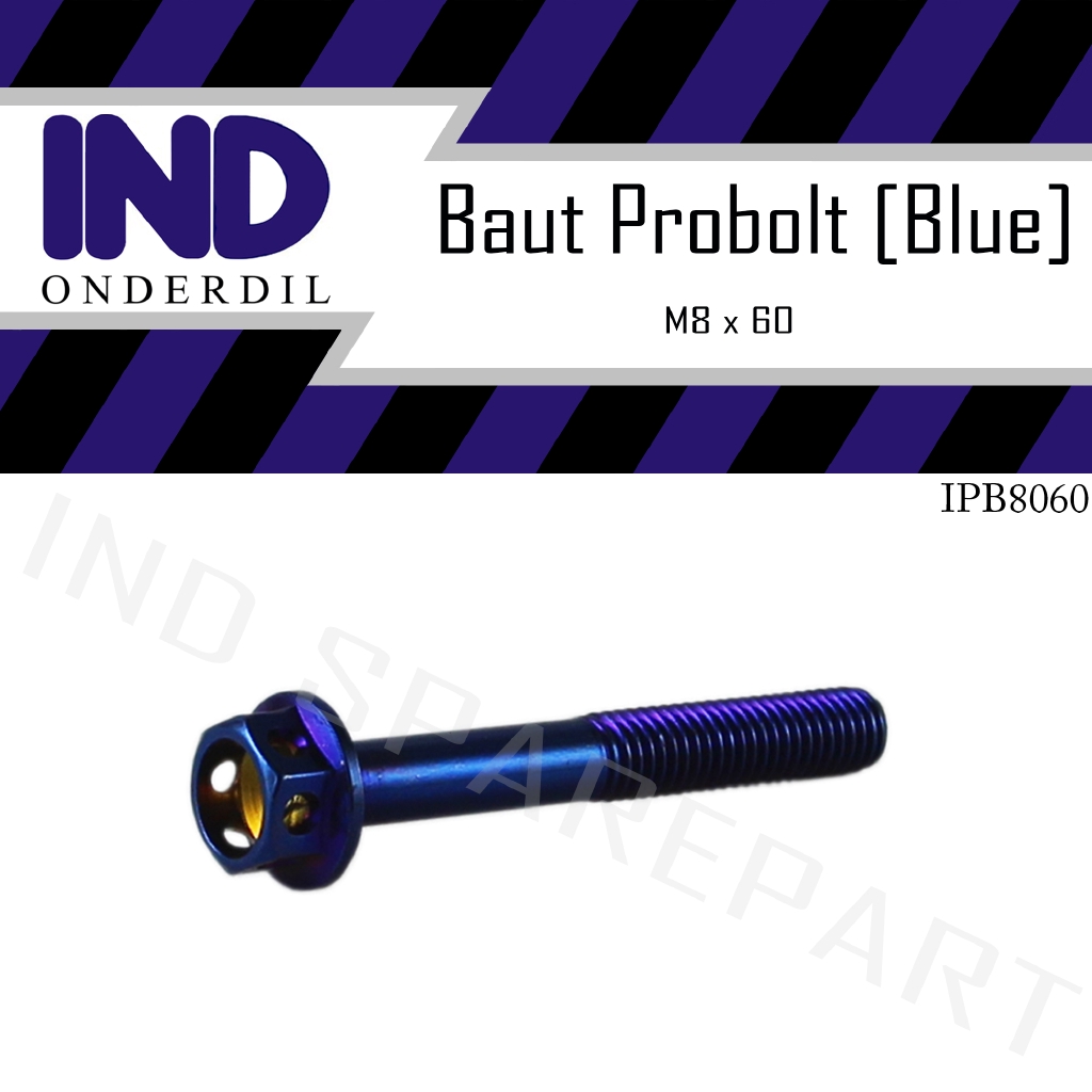 Baut-Baud Probolt-Pro Bolt Biru-Blue M8x60-8x60-8 x 60 Drat-Kunci 12