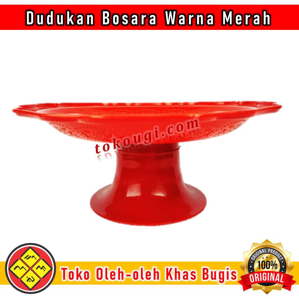 Dudukan atau Stand Penutup Bosara Warna Merah Bahan Plastik