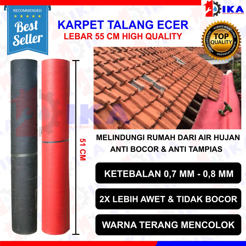 Karpet Talang Air 1 Meter 55 (Bersih 51cm) Merah Hitam Pabrikan READY !!