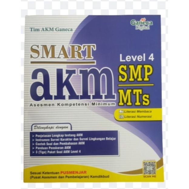 ORI buku teks smart AKM SMP Mts level 4 penerbit ganeca digital edisi terbaru