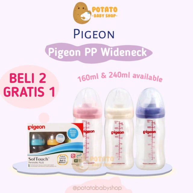 Pigeon - beli 2 gratis 1 Promo botol wideneck 160ml &amp; 240ml