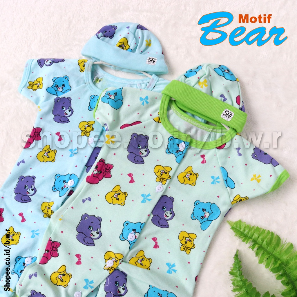 Setelan Anak Bayi LITTLE J | Baju Romper Kodok Pendek Jumper + Topi + Sarung Kaki - Bwr IX